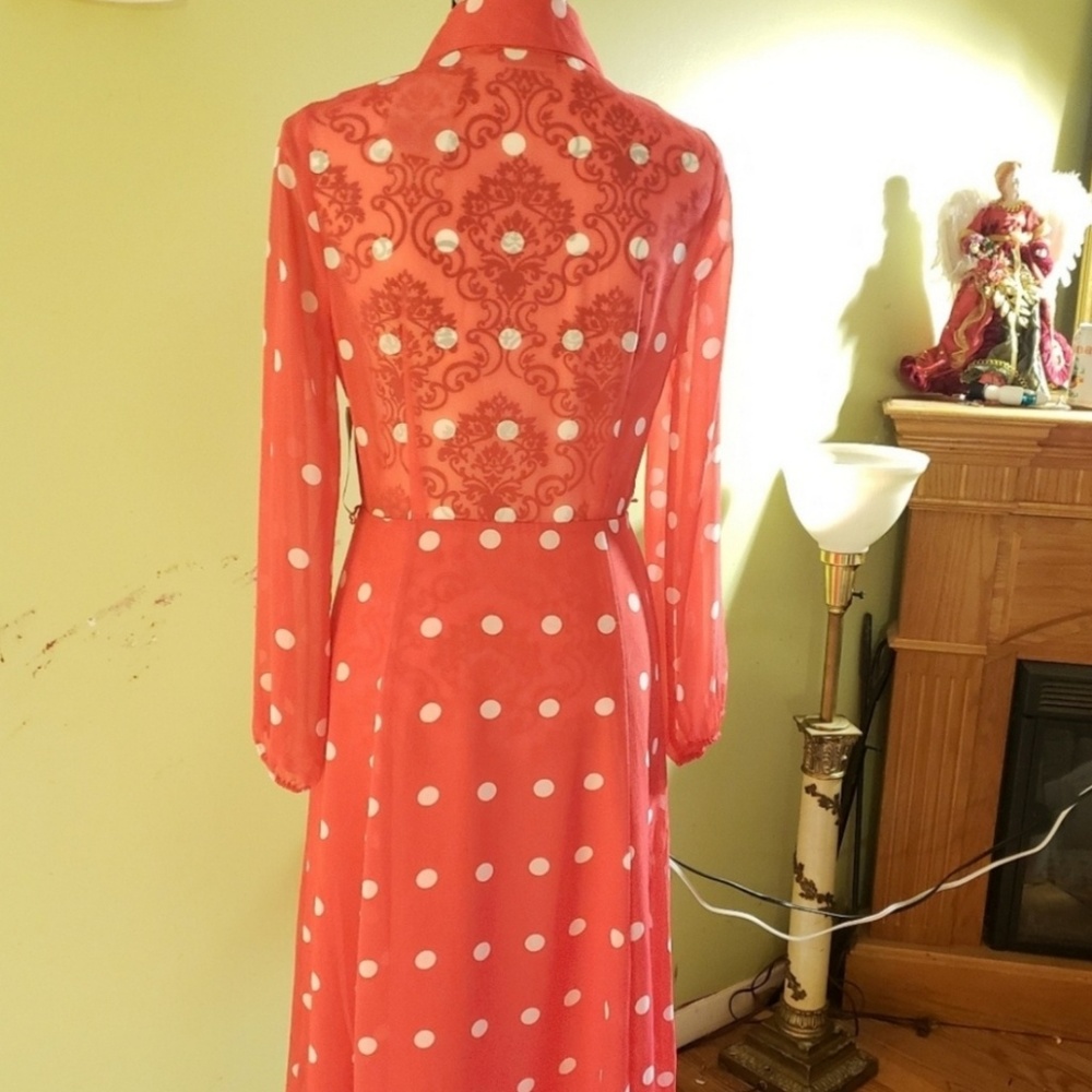 Long Eva Mendes Polka Dot Dress 👗 - Picture 5 of 8